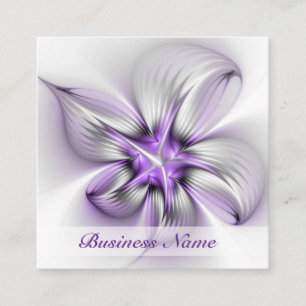 Floral Elegance Modern Abstract Violet Fractal Art Vierkante Visitekaartje