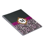 Floral Elegance Monogrammed Journal : rose Vintage (Côté Droit)