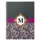 Floral Elegance Monogrammed Journal: roze Notitieboek (Voorkant)