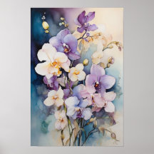 Floral Elegance - Orchidee Flowers Waterverf Art