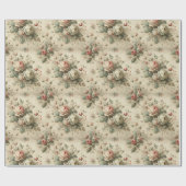 Floral Elegance Pattern - Classic Roos Des Cadeaupapier (Vlak)