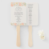 Floral Elegance Peach Blush Sage Wedding Ceremony Handwaaier (Voorkant en achterkant)