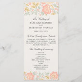 Floral Elegance Peach Blush Sage Wedding Ceremony Programma (Voorkant)