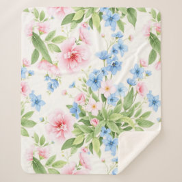 Floral Elegance Sherpa Deken