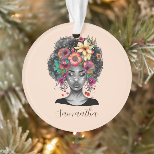 Floral Elegant Afro Femme (Arbre)