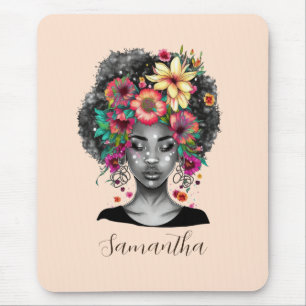 Floral Elegant Afro Woman Muismat