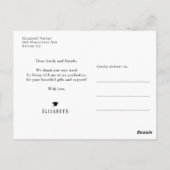 Floral elegant afstuderen foto afstuderen bedankt briefkaart (Achterkant)