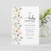 Floral Elegant Baby shower Invitation Kaart (Staand voorkant)