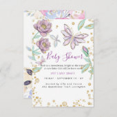 Floral Elegant Babyshower Kaart (Voorkant / Achterkant)