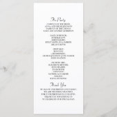Floral Elegant Black and White Wedding Programme (Dos)