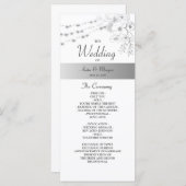 Floral Elegant Black and White Wedding Programme (Devant / Derrière)