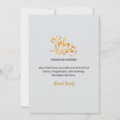 Floral Elegant Blue Lantern Ramadan Iftar Kaart (Achterkant)