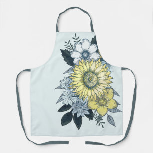 Floral Elegant Blue Sunflower Bouquet Schort