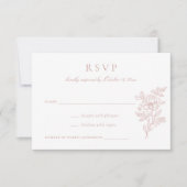 Floral Elegant Blush Wedding RSVP Invitation (Devant)