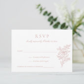 Floral Elegant Blush Wedding RSVP Invitation (Debout devant)