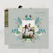 Floral Elegant Boho Foto Dank je kaart (Voorkant / Achterkant)