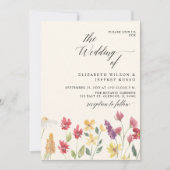 Floral Elegant Boho Summer Wildflower Wedding Kaart (Voorkant)