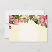Floral Elegant Botanisch Roos Geel Roze RSVP Kaartje (Achterkant)