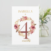 Floral Elegant Carte de la première année bébé jal (Debout devant)