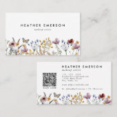 Floral Elegant Carte de visite (Devant / Derrière)