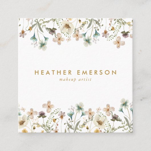 Floral Elegant Carte de visite (Devant)