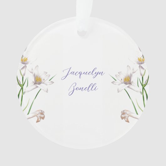 Floral Elegant Chic Cute Calligraphie Ajouter Nom (devant)