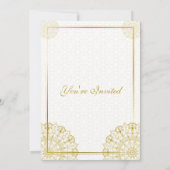 Floral Elegant Chic Gold Faire-part de mariage (Dos)