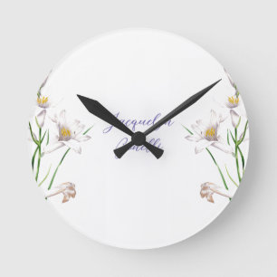 Floral Elegant Chic Schattige Kalligrafie Voeg naa Ronde Klok