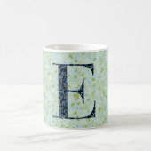 Floral Elegant Classy Monogram E blauw w/zin Koffiemok (Center)
