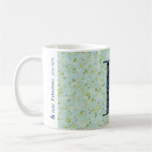Floral Elegant Classy Monogram F blauw w/zin Koffiemok (Links)
