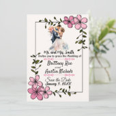 Floral Elegant Couple Wedding Invitation (Debout devant)