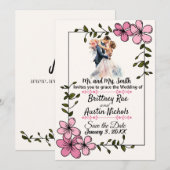 Floral Elegant Couple Wedding Invitation (Devant / Derrière)