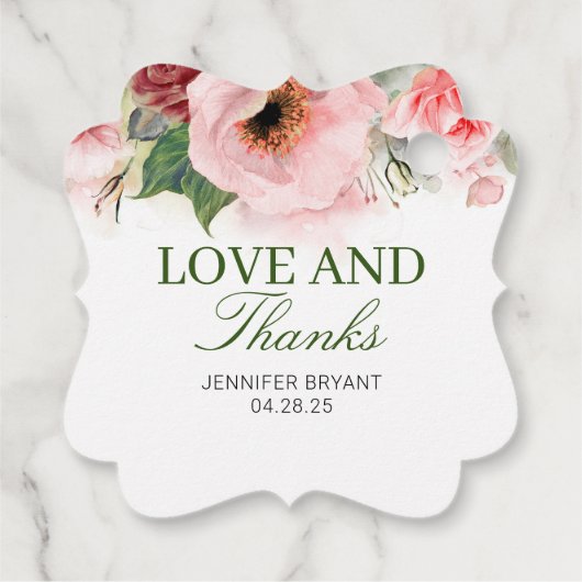 Floral Elegant dank u Bedankjes Labels (Achterkant)