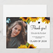 Floral élégant diplôme photo diplômé merci (Devant / Derrière)