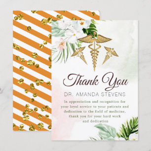 Floral Elegant Doctor   Verpleegkundige bedankt ka