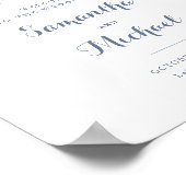 Floral Elegant Dusty Blue Crest Affiche de bienven (Coin)