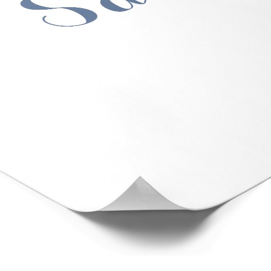 Floral Elegant Dusty Blue Crest Welcome Sign Poster (Hoek)