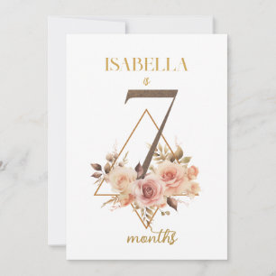 Floral Elegant eerste jaar Baby Milestone Kaart