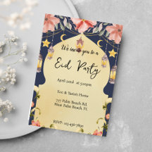 Floral Elegant Eid Party Eid Invitation