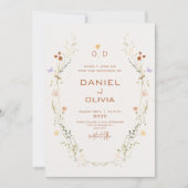 Floral Elegant en Minimal Wedding Kaart (Voorkant)