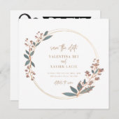 Floral Elegant et simple carte Faire-part de maria (Devant / Derrière)