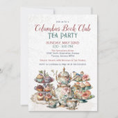 Floral Elegant Fancy Tea Party Uitnodiging (Voorkant)
