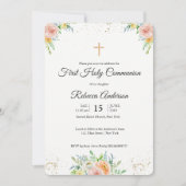 Floral elegant First Community Religious Event Kaart (Voorkant)