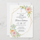 Floral elegant First Community Religious Event Kaart (Voorkant)