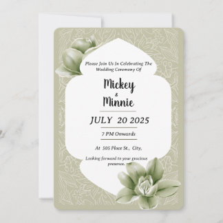 Floral Elegant Floral Trouwkaart Kaart