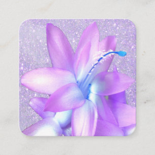 *~* Floral Elegant Glitter Professional Vierkante Visitekaartje