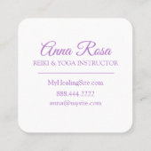 *~* Floral Elegant Glitter Professional Vierkante Visitekaartje (Achterkant)