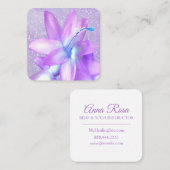 *~* Floral Elegant Glitter Professional Vierkante Visitekaartje (Voorkant / Achterkant)
