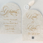 Floral Elegant Ivoor Alles in één bruiloft Kaart