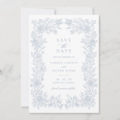 Floral Elegant Lijst Bruiloft Save the Date Kaart (Voorkant)